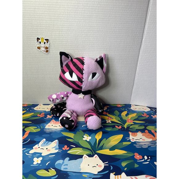 Emily The Strange Patch Work Kitty Cat Mystery Plush Stuffed Animal Toy Doll - Picture 1 of 12